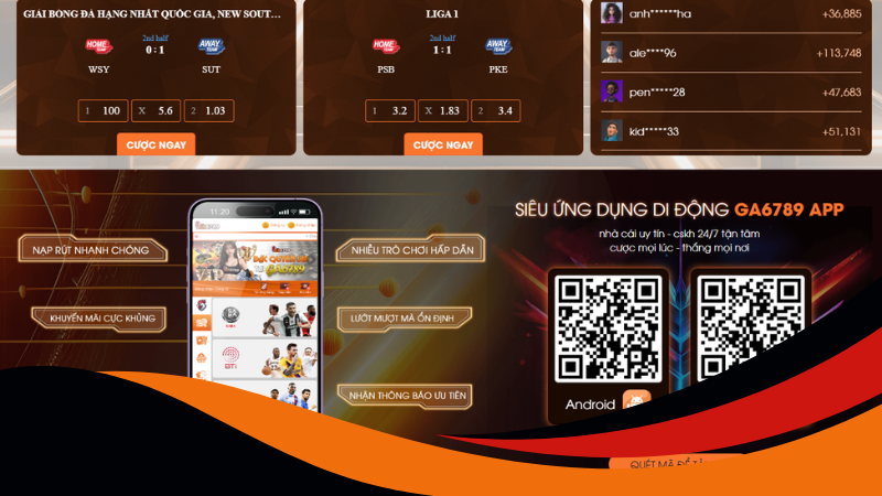 Tải app Ga6789 cho iOS và Android để tận hưởng đầy đủ tính năng Tải app Ga6789 cho iOS và Android để tận hưởng đầy đủ tính năng